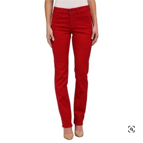 NYDJ Red Samantha Slim Jeans Size 2P - Picture 2 of 15